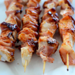 Chicken and bacon kebabs