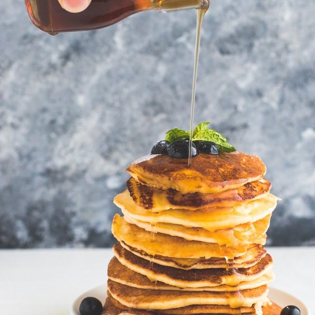 Keto Pancakes with maple syrup