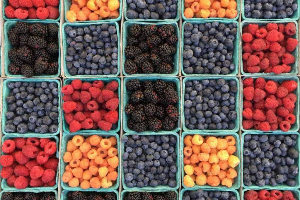 fruit in baskets